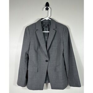 J Crew 365 Blazer Womens 0 Gray Everyday Single Button Stretch Wool Blend Career